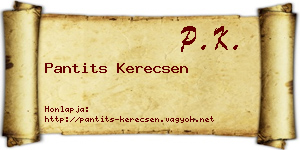 Pantits Kerecsen névjegykártya